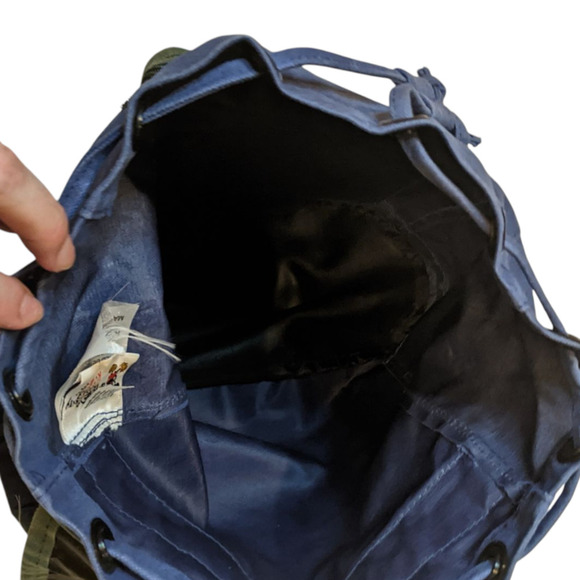 Vtg Pooh Canvas Drawstring Backpack Blue Green Disney Tigger Eeyore Piglet  90s - Picture 5 of 9